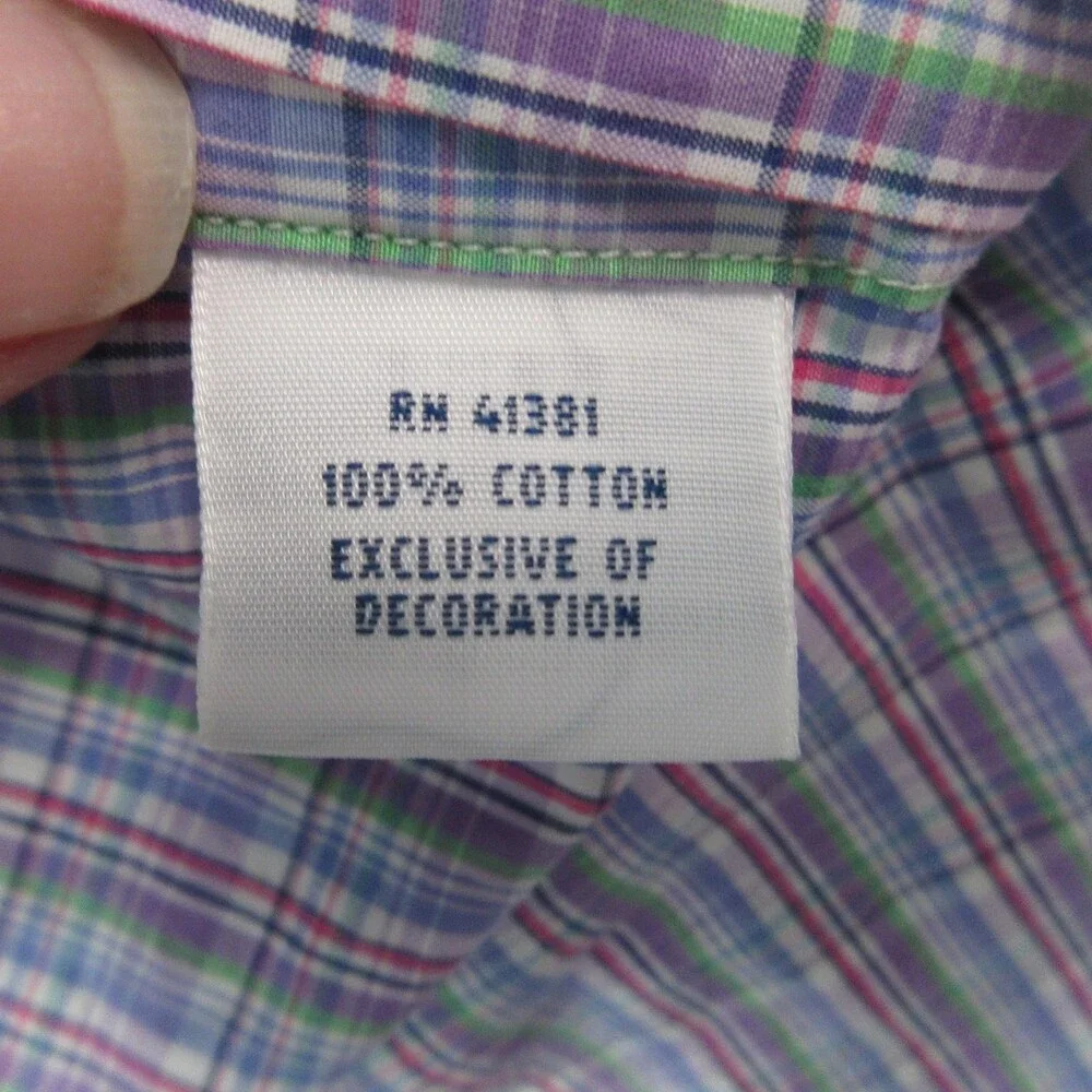 Polo Ralph Lauren Shirt Mens Large 16 Plaid Button Down Classic Dress Shirt